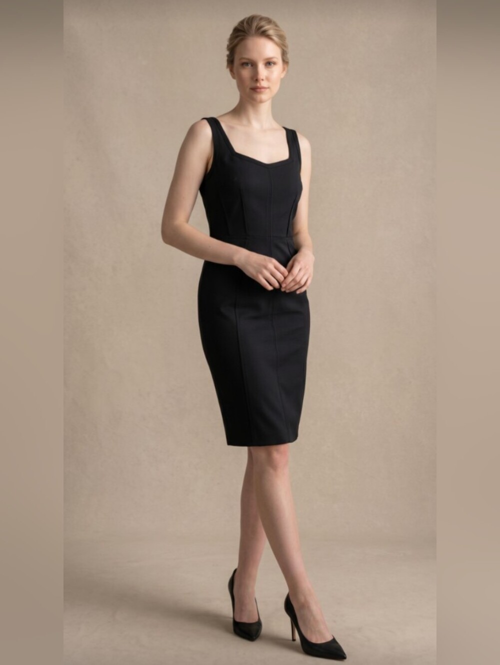NWT@$229! TALBOTS! SILK & WOOL BLEND CLASSICALLY INSPIRED BLACK EVE DRESS! SZ 6